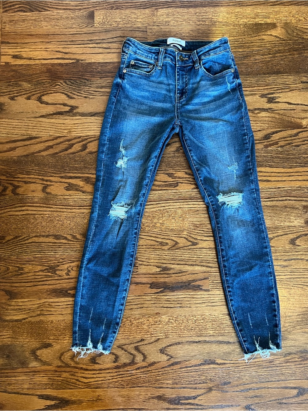 pistola Dark Blue Distressed Skinny Jeans